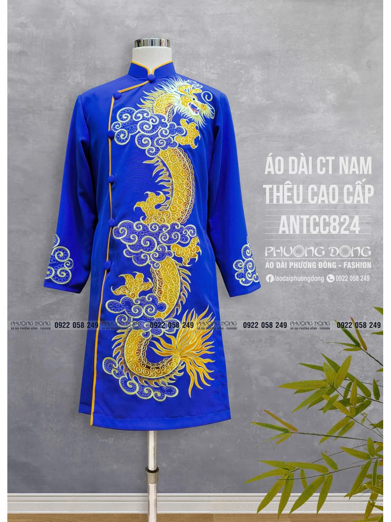 Áo Dài Cách Tân Nam Thêu Cao Cấp ANTCC824